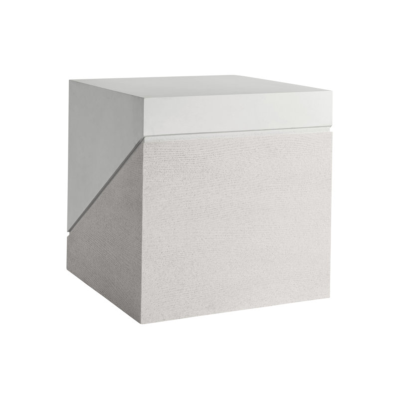 Ellison 22" Faux Stone and Wood End Table