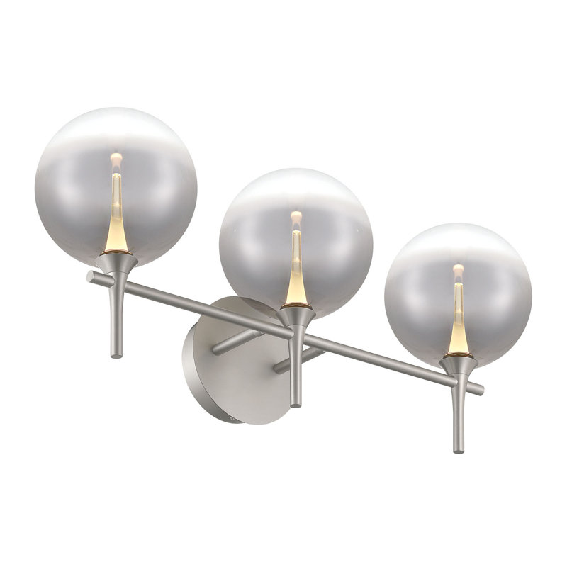 Meuble-lavabo Iissa, 3 l, verre, Fumé, Nickel satiné