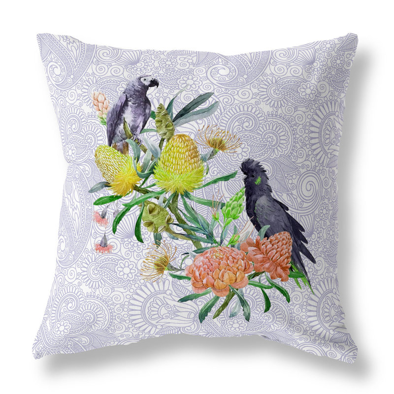 Coussin Songbird, Mauve, H 16 po x l 16 po