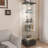 Quick - Build Black Tempered Glass Display Cabinet With 13 Colour Led Lights, 4 Shelf 1 Door For Living And Bedroom Storage In Small Spaces Installation Bookshelf Drawer Lighting, Space Home-1333544147