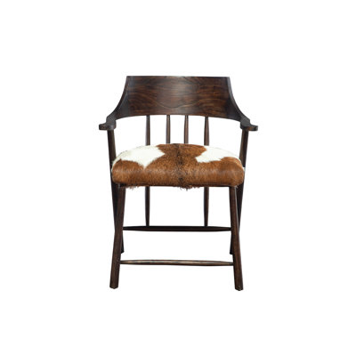 Soward Slat Back Arm Chair in Black by 17 Stories