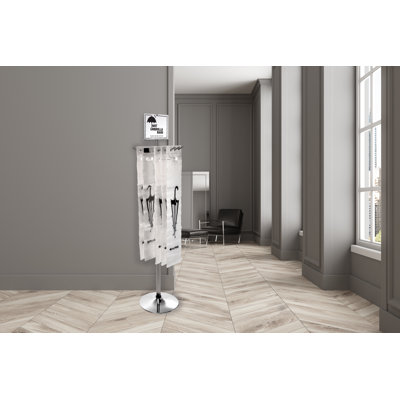 Porte-parapluies en acier inoxydable avec porte-parapluies 100 sacs