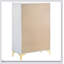 Commode rectangulaire blanche à 5 tiroirs Karena, solution de rangement spacieuse et élégante pour les espaces de vie modernes