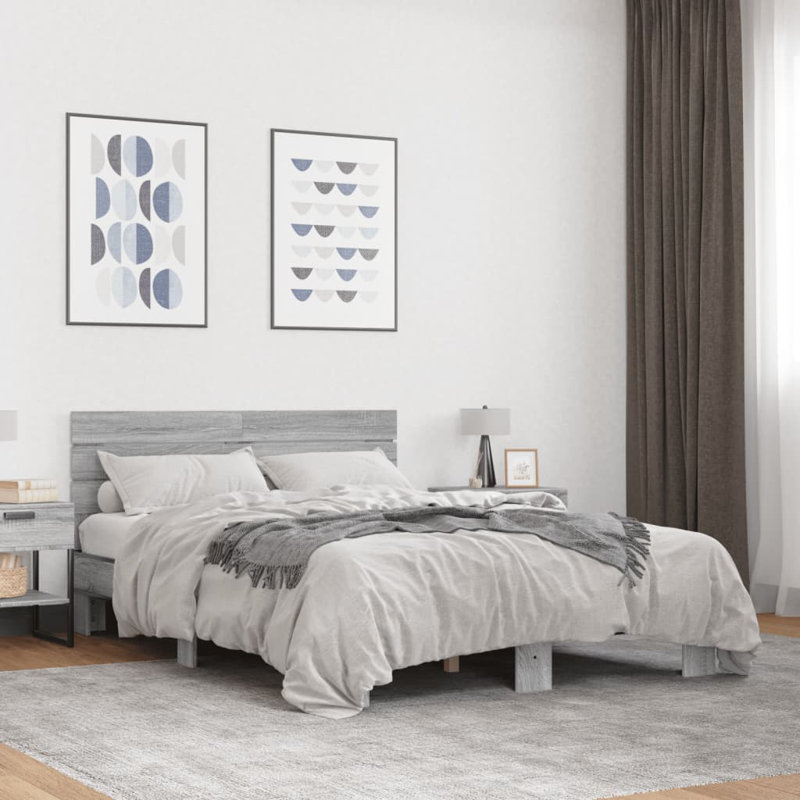 Pernilla Bed, European Double (140 x 200 cm), Grey Sonoma