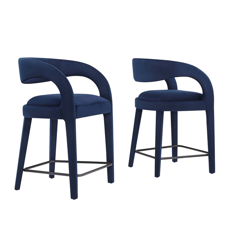 Modway Pinnacle Upholstered Stool, Black, Midnight, Bar Stool (30" Seat Height)