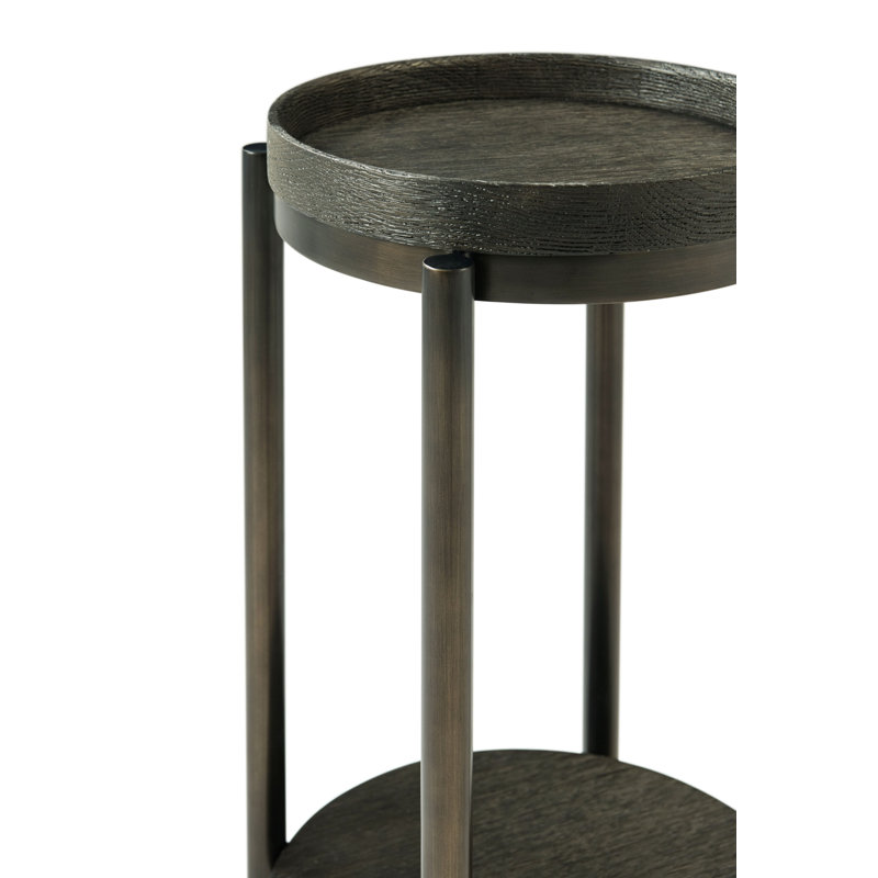 Repose Solid Wood End Table, 22" H x 24.25" W x 24.25" D, Charcoal Oak