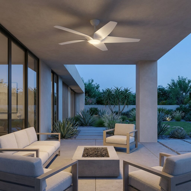 Dellwood Coastal Smart 56 LED Ceiling Fan, Matte White, Matte White