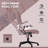 6 Point Vibrating Massage Office Chair With Heat, Velvet High Back Executive Office Chair With Reclining Backrest, Padded Armrests And Remote, Pink