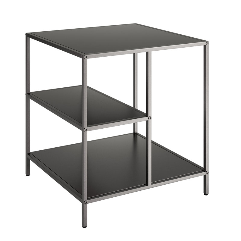 Winthrop Side Table with Storage, Gunmetal Grey