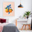 Deux oranges avec un arc bleu, estampe numérique, imaginée par Imagine It Images-852150748-852150736