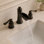 Robinet pour salle de bain à 3 trous et 2 poignées en bronze huilé SoftStream
