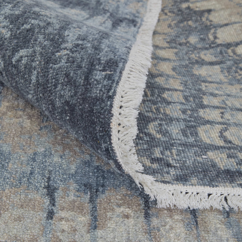 Riplee Modern Abstract Blue Area Rug, Rectangle 3' x 5'
