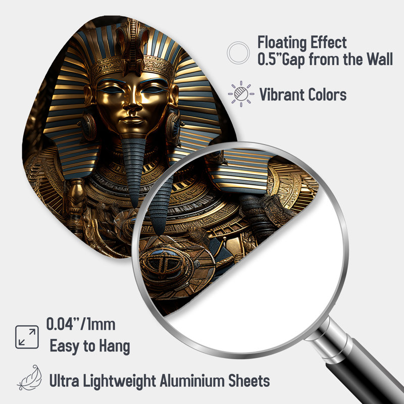 Décoration murale égyptienne en forme de nébuleuse égyptienne Golden Pharaoh, H 28 po x l 25 po x P 1 po