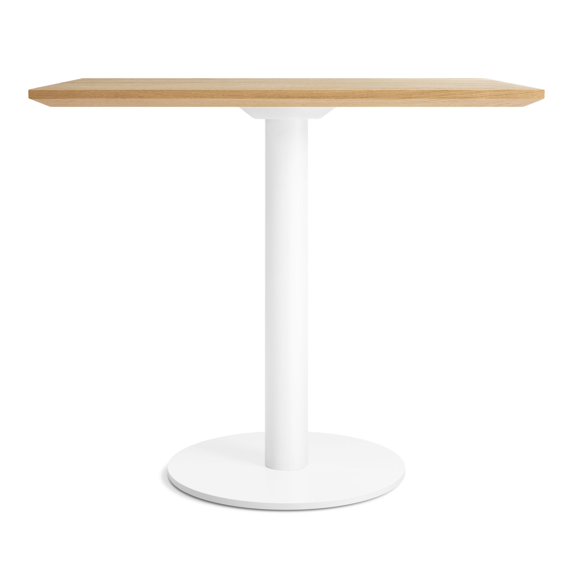Easy 32'' Dining Table, Matte White, White Oak