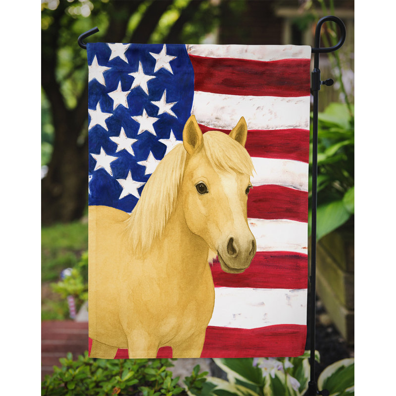 Drapeau de jardin américain Palomino Welsh Pony, Taille du jardin, Cheval - poney gallois - Palomino