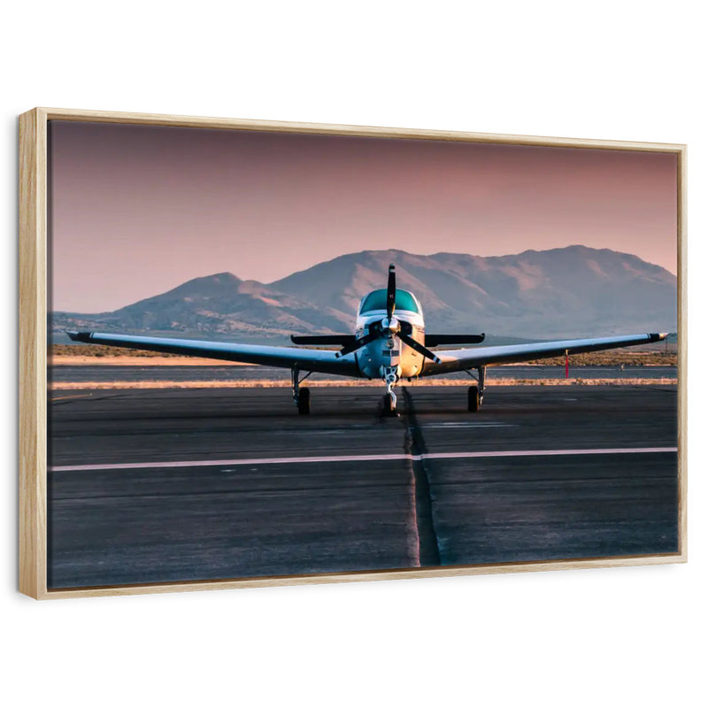 Avion privé, Cadre flottant en bois naturel, 43 po x 29 po