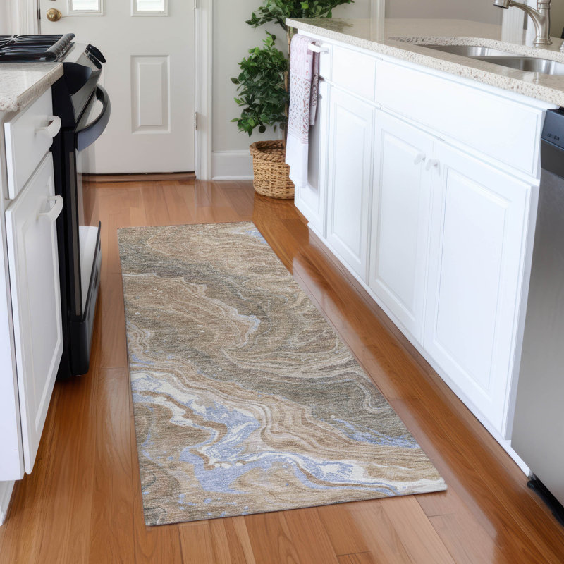 Premium Machine Washable Hedden AMF1701 Abstract Rug, Runner 2'3" x 7'6"