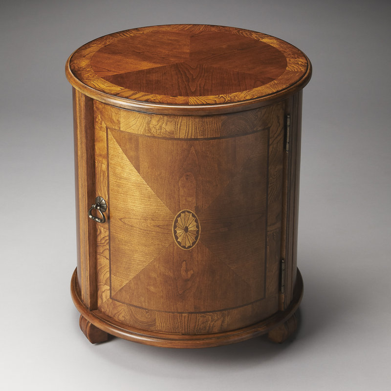 Lunado End Table with Storage, Olive Ash Burl