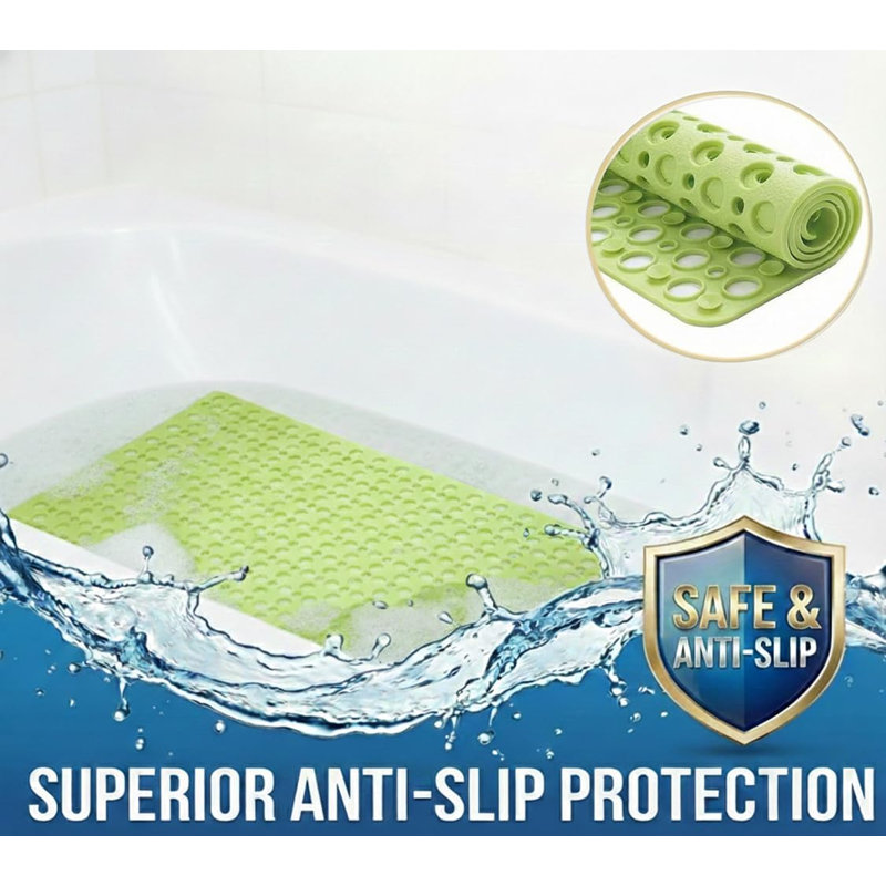 Tapis de bain antidérapant en Tpe vert 30 po x 17 po