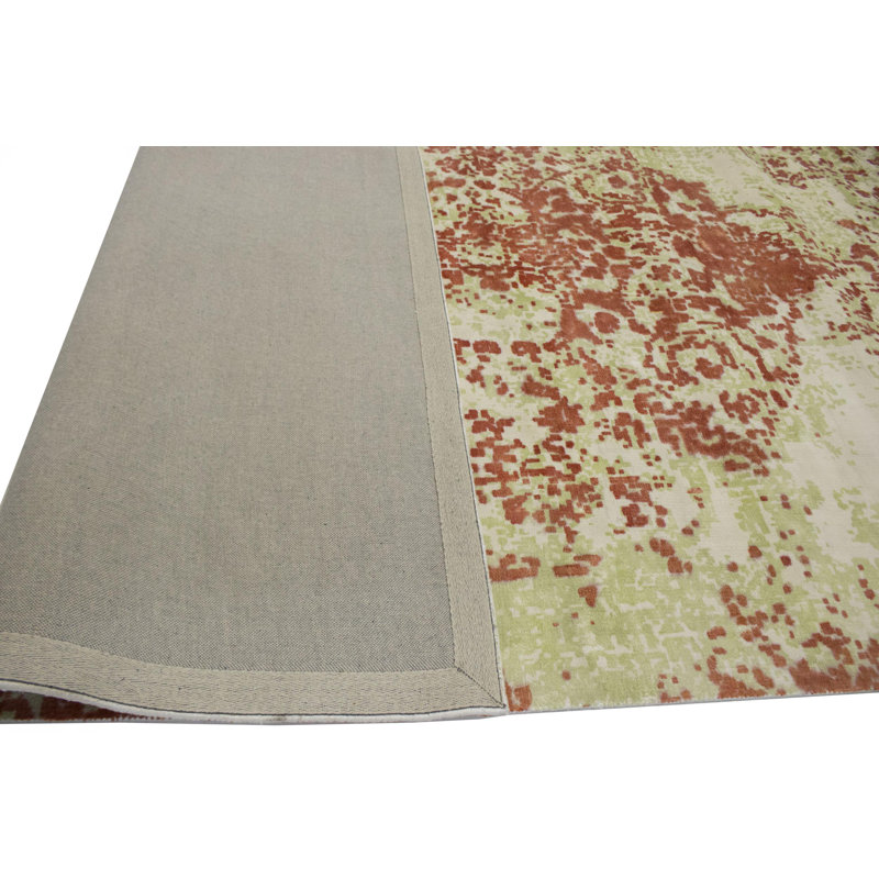 Tapis rose abstrait fait à la main