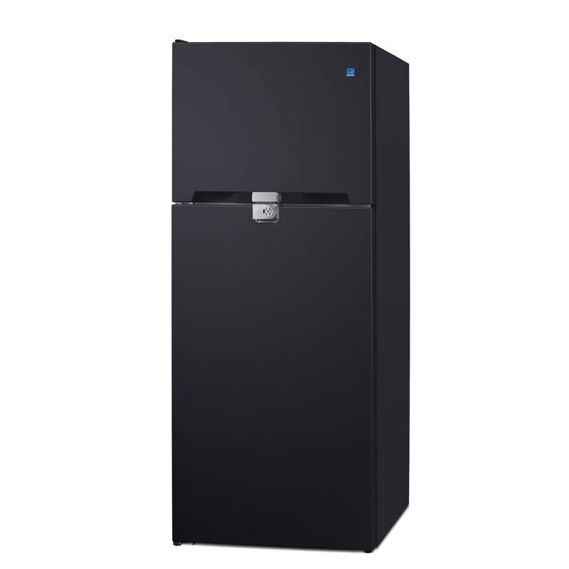 Summit Appliance 28" Wide Top-Mount Refrigerator-Freezer, Black, Left Handed