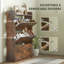 Armoire à chaussures étroite Grain de bois-1418611311