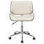 Chaise de bureau pivotante écru et noyer