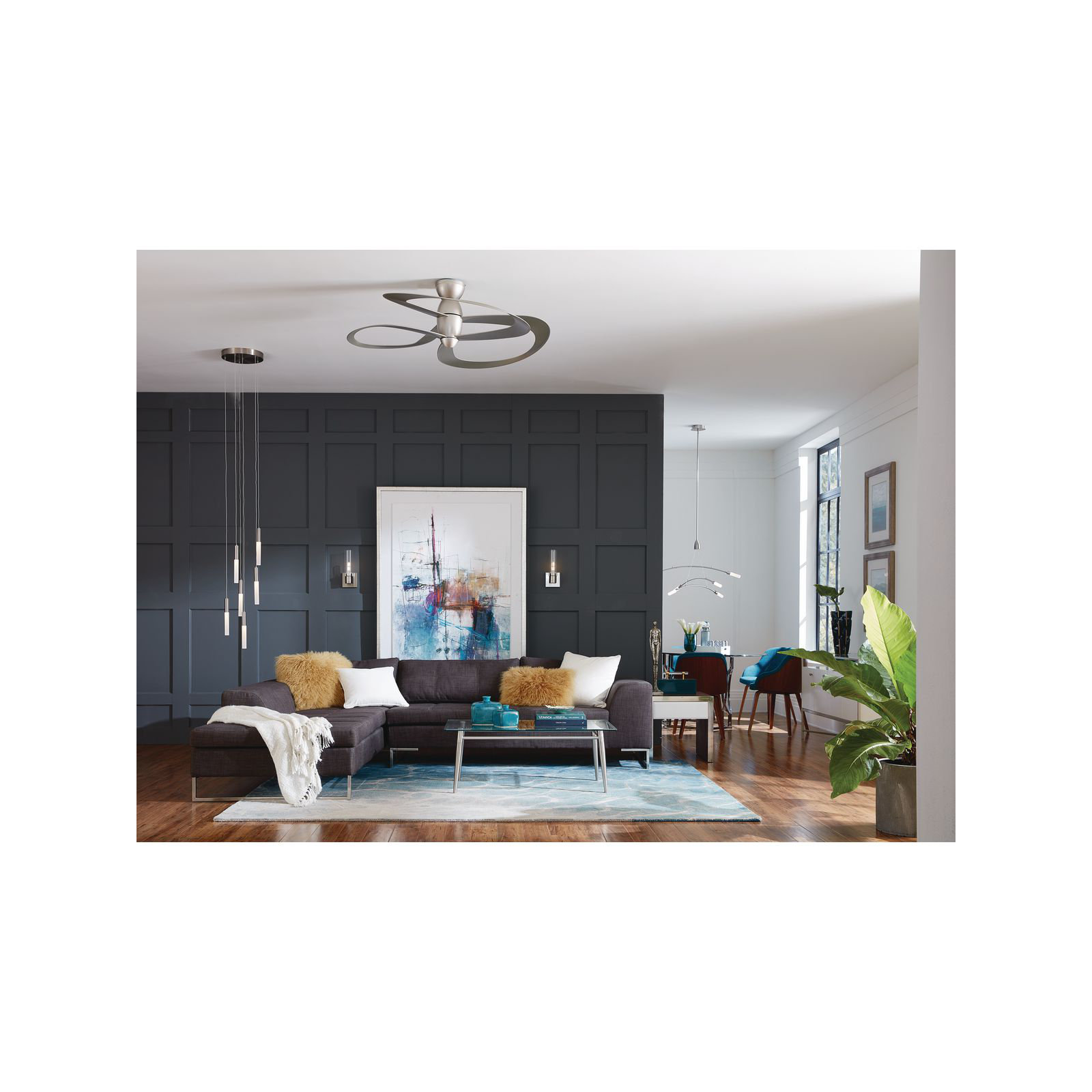 48'' 3 Blade Ceiling Fan, Painted Nickel