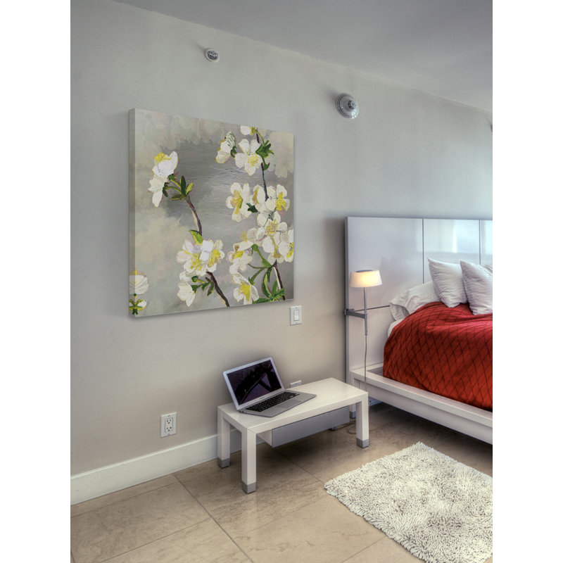 Silver Background - Wrapped Canvas Painting, 101cm H x 101cm W