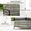 Outsunny 125L Garden Storage Bench 2 Seater PE Rattan Metal Frame-124387970