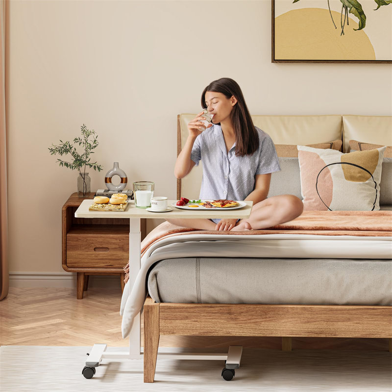 Shaunea Adjustable Standing Desk, Beige