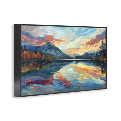  Abstract Swirled Lake & Mountain Giclee Art by LSR Design Studio