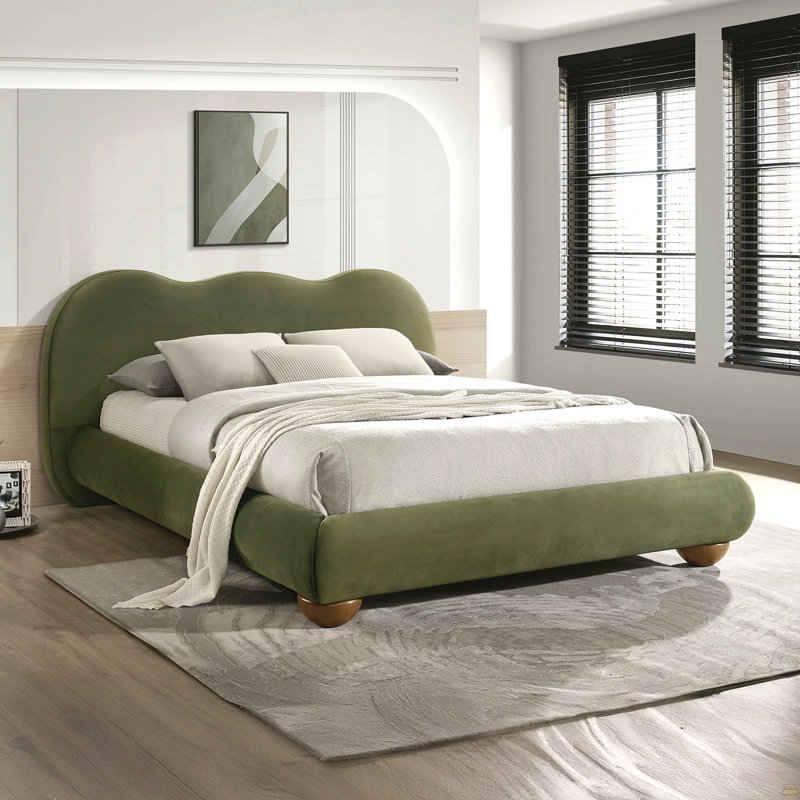 Mobilier de chambre à coucher 1pc, Grand lit, Vert olive