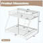 Lit superposé simple au-dessus de grand lit simple en métal pour adolescents et adultes, peu encombrant, sans bruit de sommier, blanc