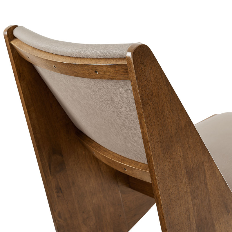 Ensemble de 2 chaises d'appoint en cuir Rylina, Similicuir noyer