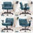 Criss Cross Chair with Flip-up Arms, Wide Criss Legged Chair with 3 Layer Cushion, Ergonomic Office Desk Chair with Wheels, Swivel Vanity Chair for Office, Living Room, Bedroom-1734460790