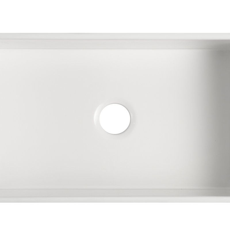 Fireclay 36" L X 20" W Farmhouse Kitchen Sink With Grid And Strainer