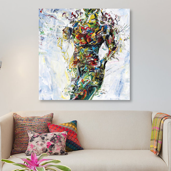 « modelo », reproduction sur toile, H 26 po x l 26 po x P 1,5 po, Pas de tapis, Toile tendue