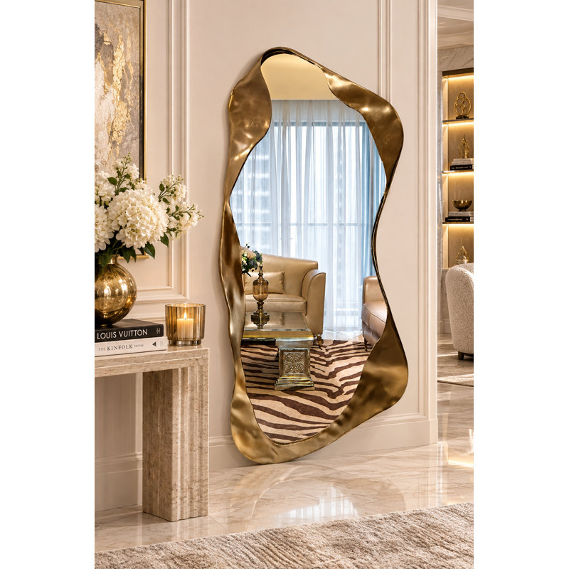 Sculptural Gold Full-Length Mirror