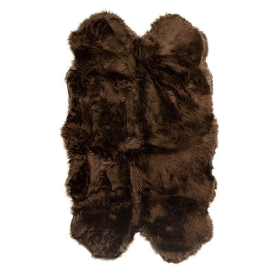 Tapis brun foncé en fausse fourrure Diller