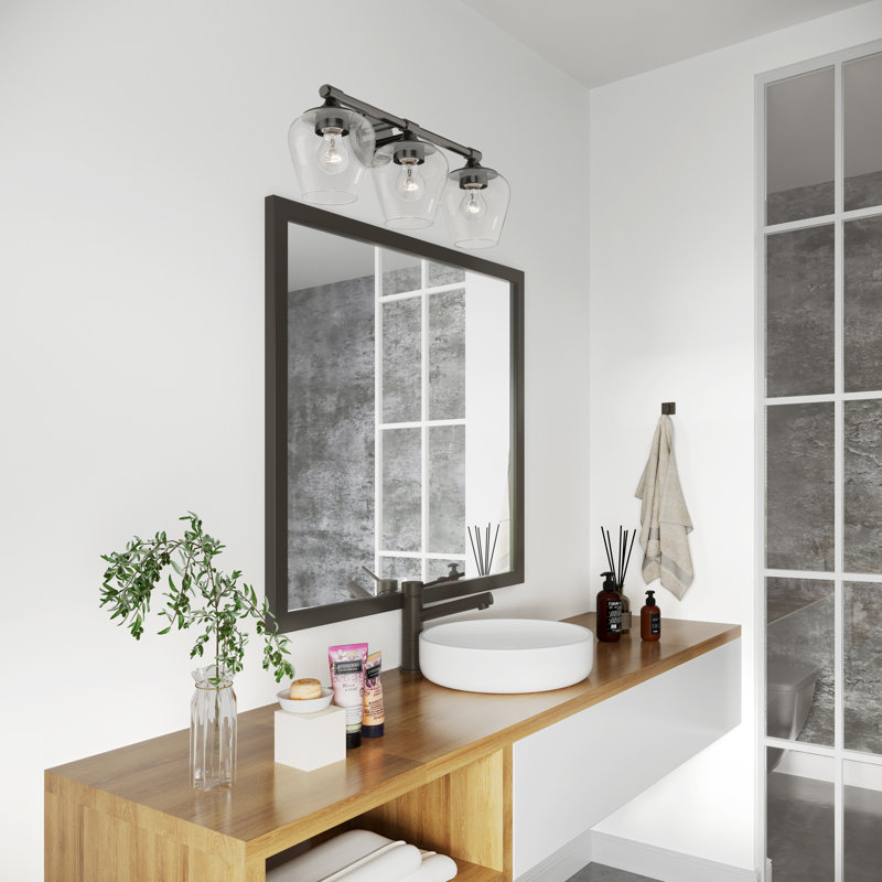 Éclairage de salle de bain à intensité variable 3 lumières Sylmar Osceola, Noir chromé
