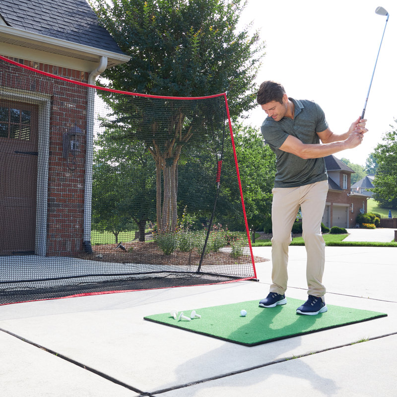 Golf Hitting Mat - 5x3-Foot Artificial Turf Training Mat with 3 Rubber Tees and 6 Teeing Positions - Outdoor or Indoor Golf Simulator by Wakeman