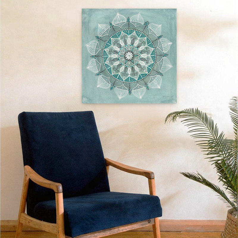 Mandala du désert, art floral vert, H 24 po x l 24 po