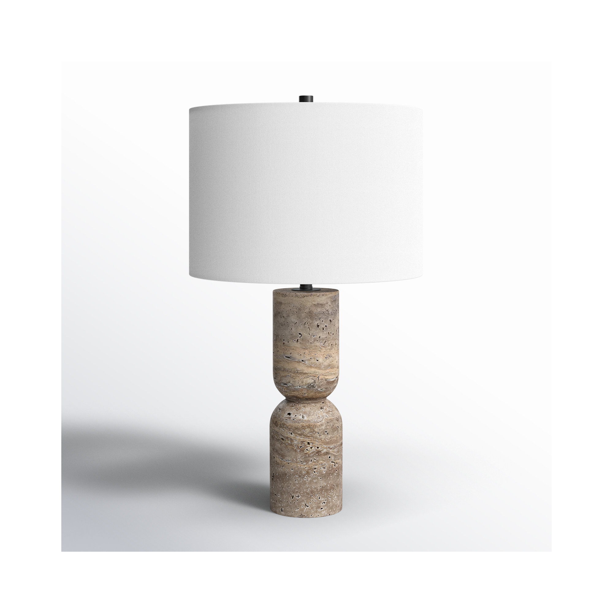 Jamia Travertine Table Lamp, Brown