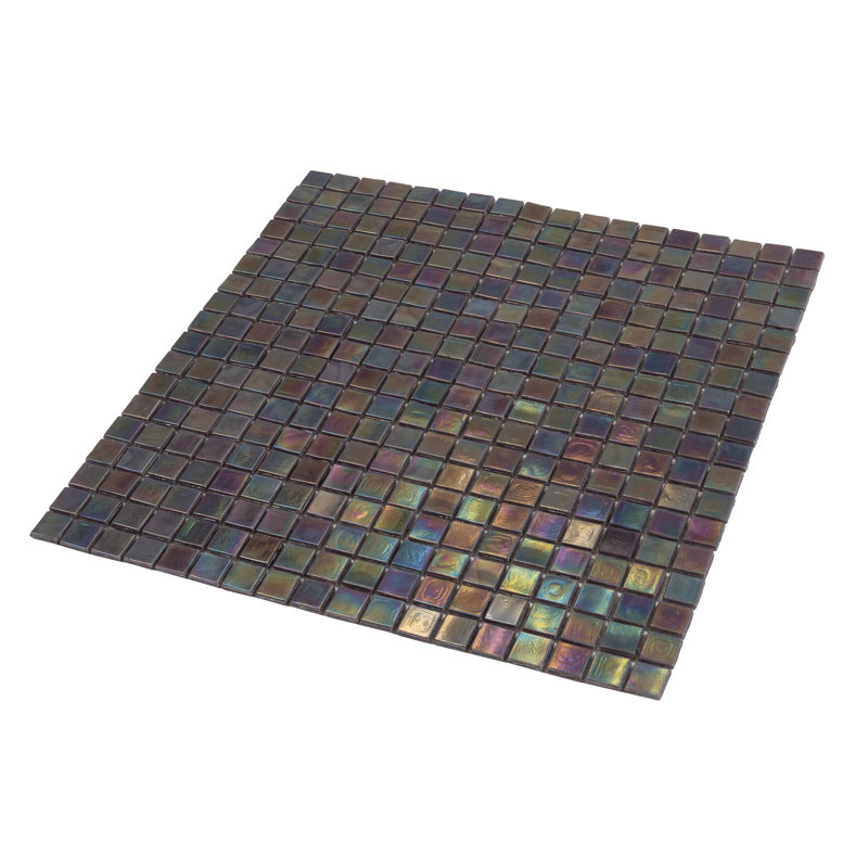 Skosh 0.6" x 0.6" Glass Grid Mosaic Wall & Floor Tile, Wine Red