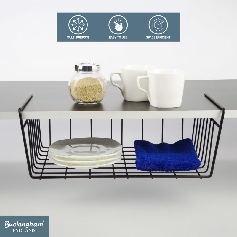 Buckingham Under Shelf Storage Organizing Basket, 38 cm