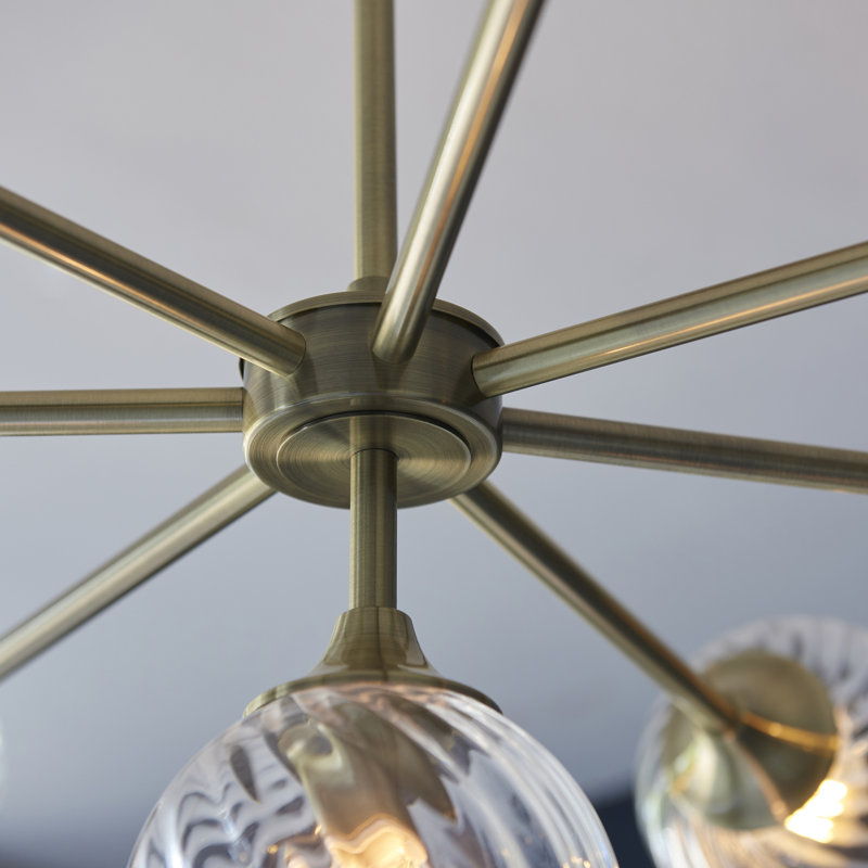 Londino 8 - Light Sputnik Chandelier, Antique Brass