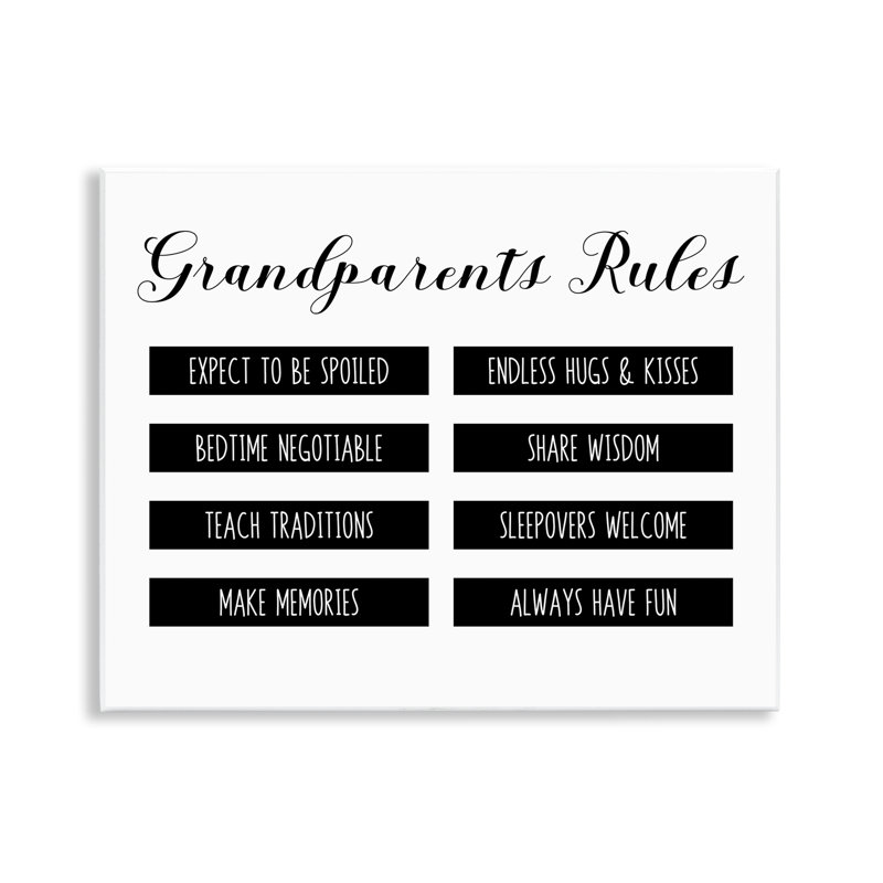 Plaque murale moderne Grandparent's Rules, design by CAD Designs