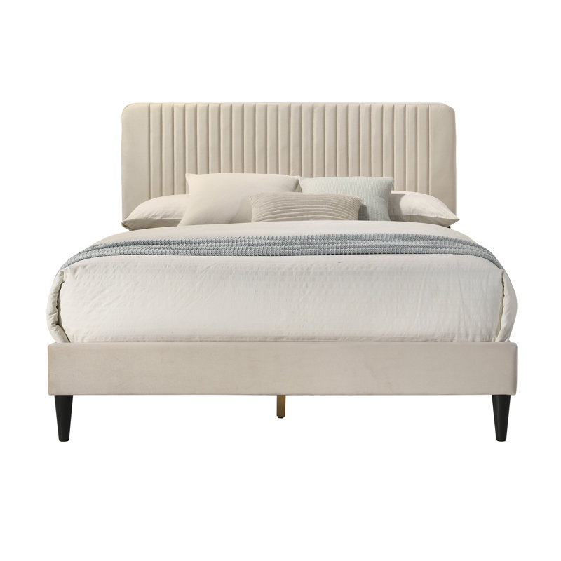 Melrose Autavia Upholstered Bed, Beige
