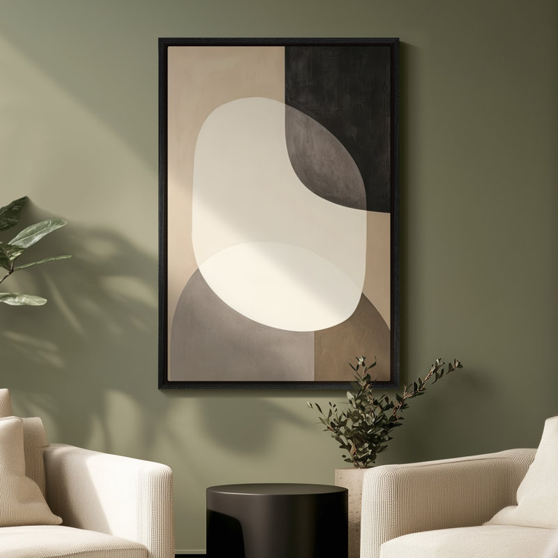 Framed Canvas Wall Art - Vintage Abstract Wall Prints for Bedroom - , 36" H x 24" W, Black